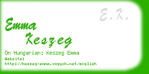 emma keszeg business card